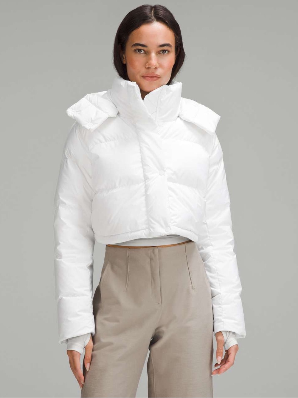 Nwt Lululemon Wunder puff super Cropped Puffer Jacket - white size 4 !!Nwt